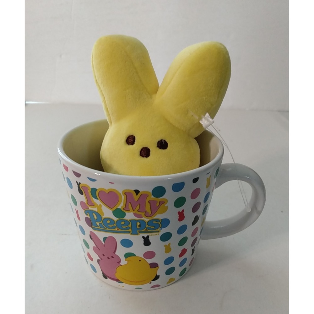 I Love My Peeps Just Born Dan Dee Marshmallow Coffee Mug Yellow Bunny 12 oz